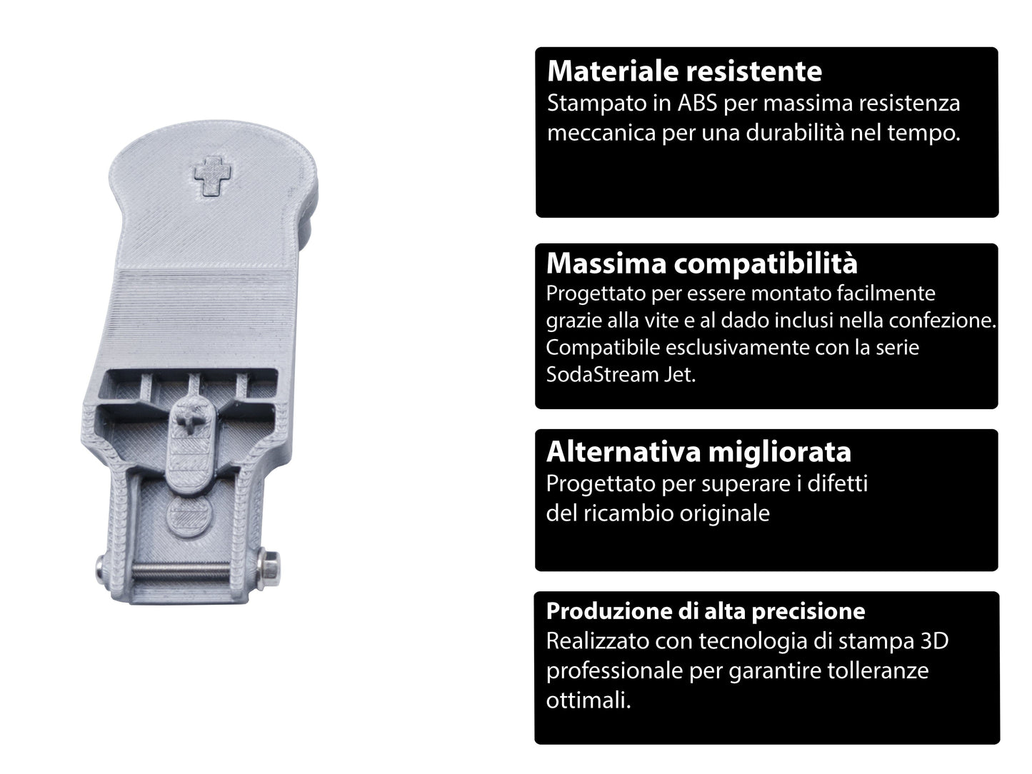 Pulsante di Ricambio Compatibile con SodaStream Jet – Pezzo Realizzato in Stampa 3D – Ricambio di Alta Qualità per Gasatori d’Acqua LavaLayer