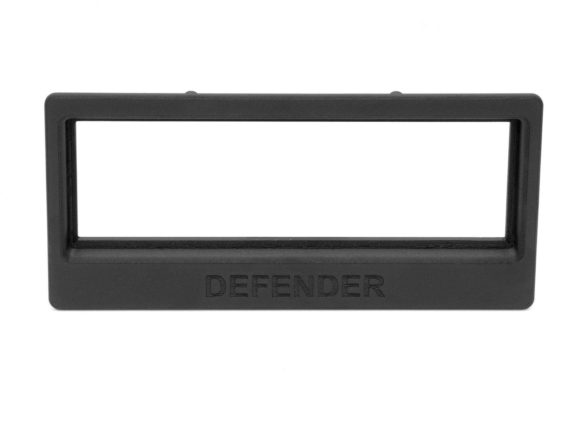 Cornice Radio Surround per Land Rover Defender TD5 - Mascherina Cruscotto Dash Bezel Compatibile con FHF000070PMA - Finitura OEM Style con Logo Defender - Stampa 3D Alta Qualità (Nero) - LavaLayer