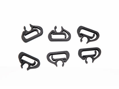 6 Clip Fissaggio Tubo Lavavetri per Braccio Tergicristallo | Compatibili Peugeot 3008/5008 e Citroën | Plastica ASA con Fibra di Carbonio | Resistenti agli Agenti Atmosferici - LavaLayer