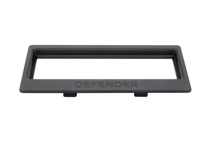 Cornice Radio Surround per Land Rover Defender TD5 - Mascherina Cruscotto Dash Bezel Compatibile con FHF000070PMA - Finitura OEM Style con Logo Defender - Stampa 3D Alta Qualità (Nero) - LavaLayer