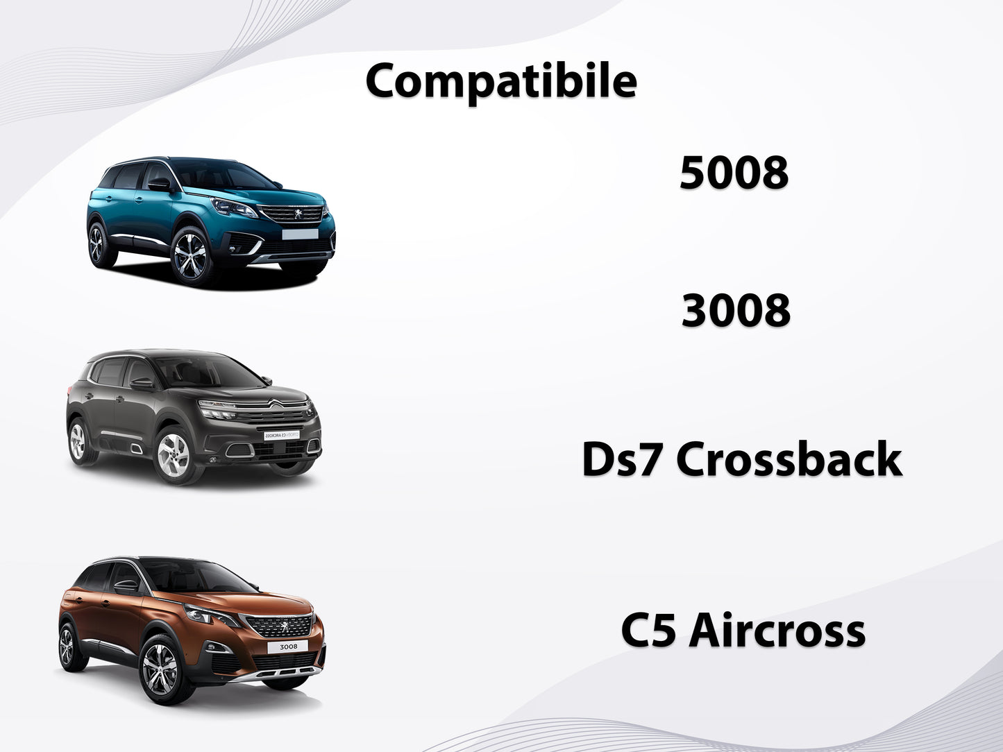 6 Clip Fissaggio Tubo Lavavetri per Braccio Tergicristallo | Compatibili Peugeot 3008/5008 e Citroën | Plastica ASA con Fibra di Carbonio | Resistenti agli Agenti Atmosferici - LavaLayer