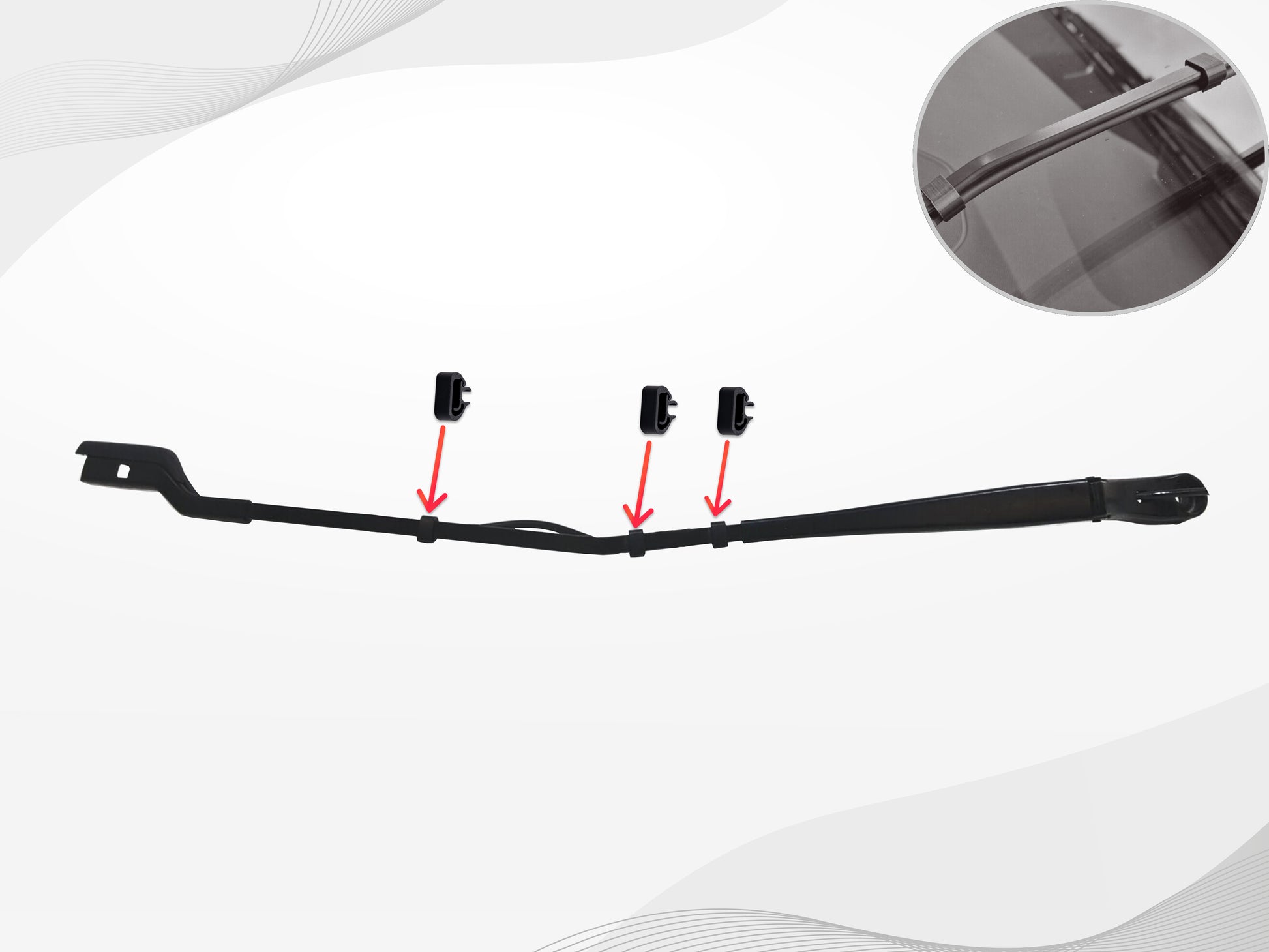 6 Clip Fissaggio Tubo Lavavetri per Braccio Tergicristallo | Compatibili Peugeot 3008/5008 e Citroën | Plastica ASA con Fibra di Carbonio | Resistenti agli Agenti Atmosferici - LavaLayer