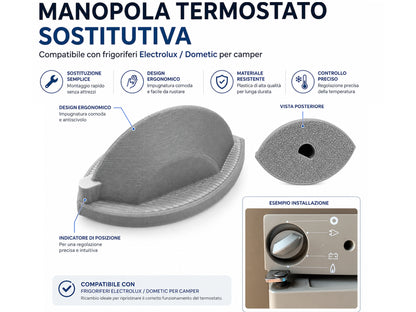 Manopola Termostato Frigorifero Camper Compatibile con Dometic Serie 6 – Ricambio in Stampa 3D - LavaLayer