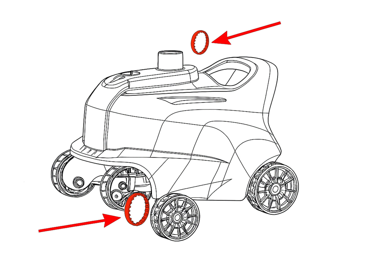 Set 4 Cinghie di Ricambio Compatibili per Intex ZX300 – Stampate in TPU Flessibile, Alta Resistenza, Made in Italy LavaLayer 
